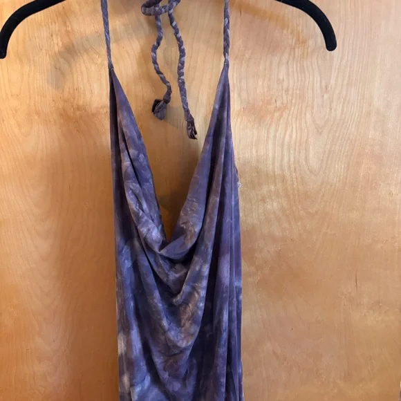 Fusion threads collective purple dye halter maxi dress - Picture 2 of 5